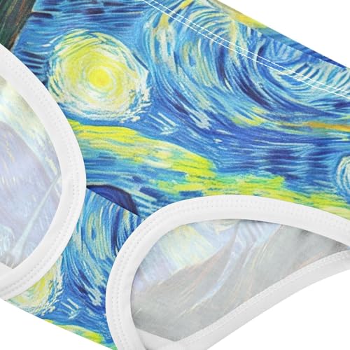 Cotton Toddler Girls Underwear Starry Night Little Girl Panties Pattern Underpants Briefs 2t4