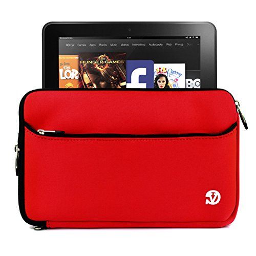 Red Neoprene Sleeve Case with Hand Strap for All New Amazon Kindle Fire