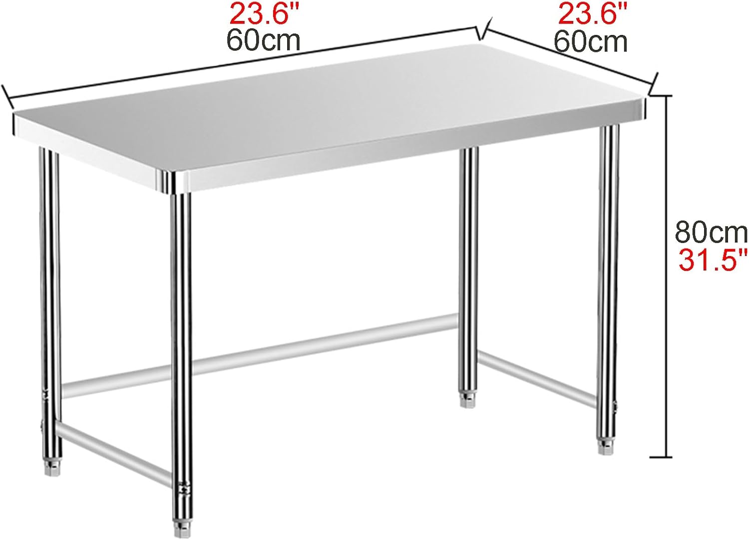 Thickened Stainless Steel Work Table Kitchen Stove Rack Commercial Rounded Corner Workbench Household Table Top Storage Rack