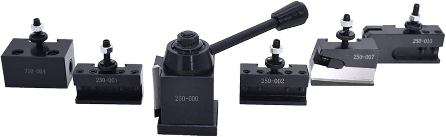 OXA Tool Post Set 6-Pack Wedge Type Quick Change Tool Post Set for Mini Lathe Swing 8Inch 250-000