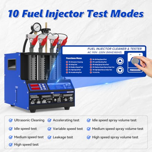 BELEY V308 Fuel Injector Cleaner Tester Machine with Heated Ultrasonic — view 4