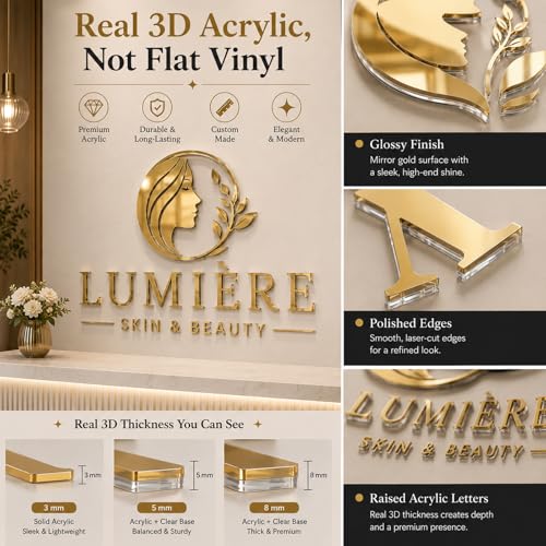 Image of Custom Acrylic Business Logo Sign for Office, Salon & Store Wall | Precision Crafted, Laser Cut, Smooth Edges, Premium Finish, Multiple Colors, Size Options, Easy Installation, Handmade