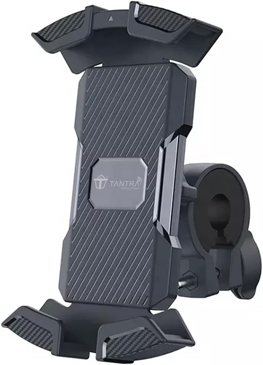 TANTRA S1A Mobile Holder for Bikes One Touch Technology Bike Mobile Holder for Maps and GPS Navigation, 360° Rotation, Firm Griping, Anti Shake Mobile Stand for Bike Accessories, Bi Cycle Accessories