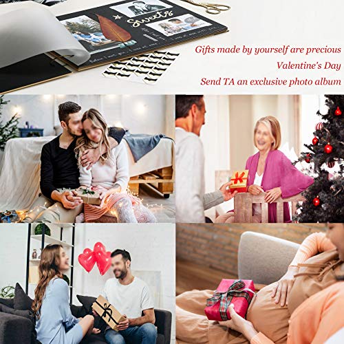 NACAIKJ 16pcs Fotoalbum, Fotoalbum zum Selbstgestalten80 Schwarze Seiten Scrapbook DIY Fotobuch zum Einkleben Spiralbuch… – Bild 6