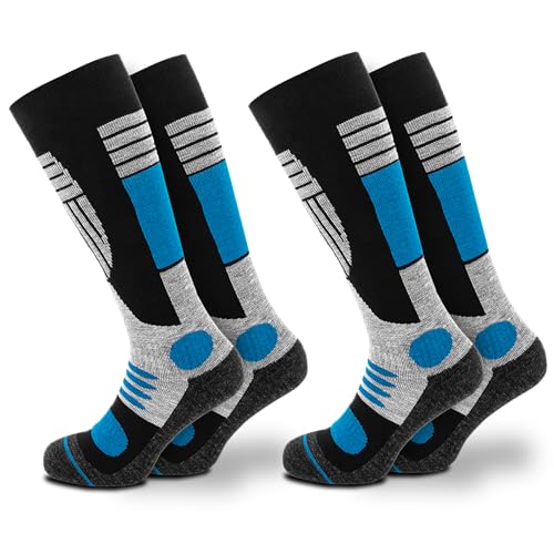 Occulto Calcetines Esqui para Hombre 2 pares, 4 Pares (modelo: Felix) 2 Pares Azul 47-50
