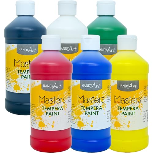 Handy Art Little Masters Tempera Paints Set, 16 oz, 1 Pound (Pack of 6)