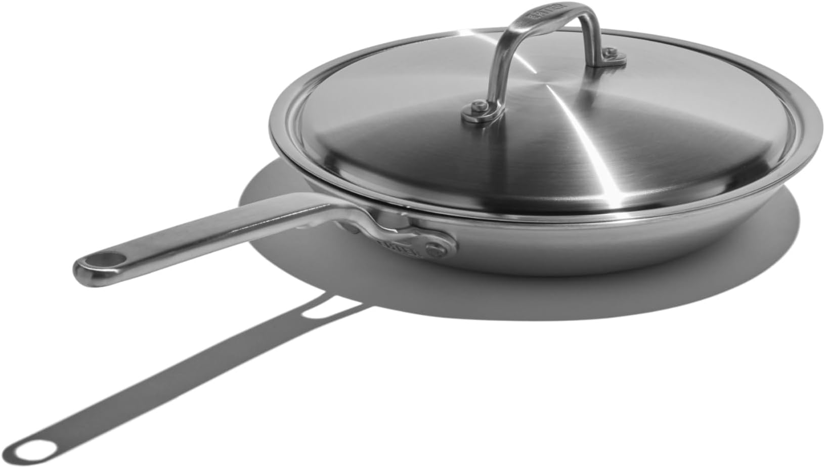 Heritage Steel Eater Series 10.5 Inch Frying Pan with Lid | Made in USA | 5-Ply Fully Clad Stainless Steel | Stay Cool Handle Design | Induction Ready & Non-Toxic Pan