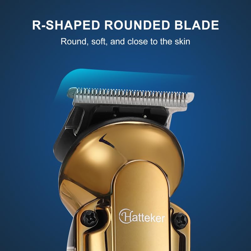 Image of HATTEKER HT-6168 Premium ABS Body 0 gapped T-blade Outlining for Barbers 0mm Hair Clipper Cutter Wireless Hair Grooming Set Beard Trimming & Styling IPX6 waterproof USB Type-C LED Display 180 Mins