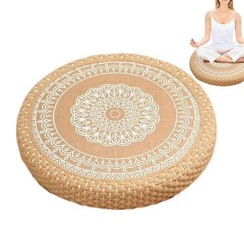 Coussin de méditation pour le sol en fibre naturelle style boho
