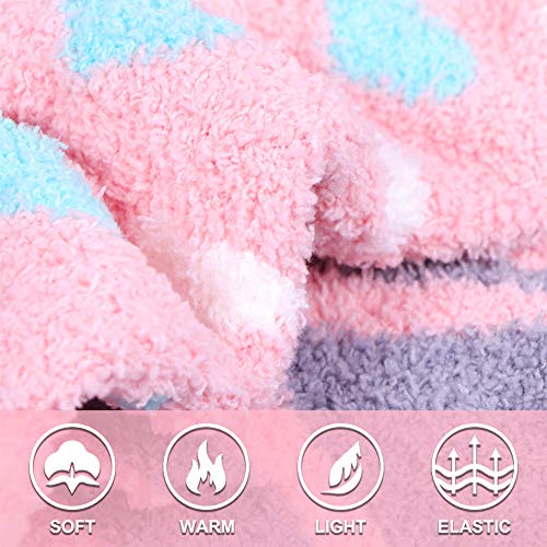 Image of Toes Home Fuzzy Socks for Women, 6 Pairs Cozy Winter Fluffy Slipper Socks | Ultra Soft Thick Warm Fabric, Comfortable Indoor Home Socks, Fluffy Holiday Gifts for Ladies, Ideal for Lounging or Sleeping