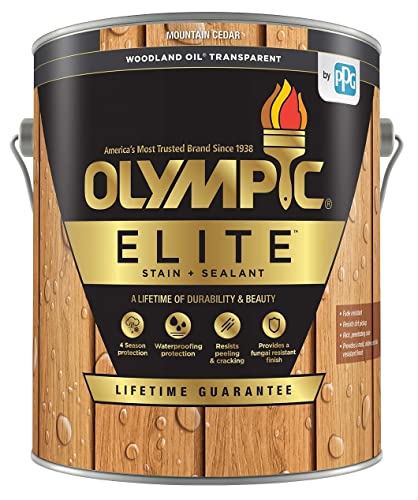 Olympic Elite 1 gal. Mountain Cedar Woodland Oil Transparent Stain and Sealer in One Low VOC