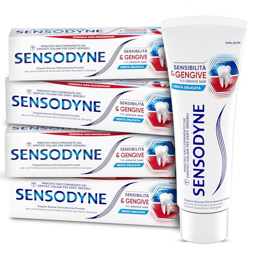 Sensodyne Dentifricio Sensibilità & Gengive, per Denti sensibili e Fastidi Gengivali, Igiene...