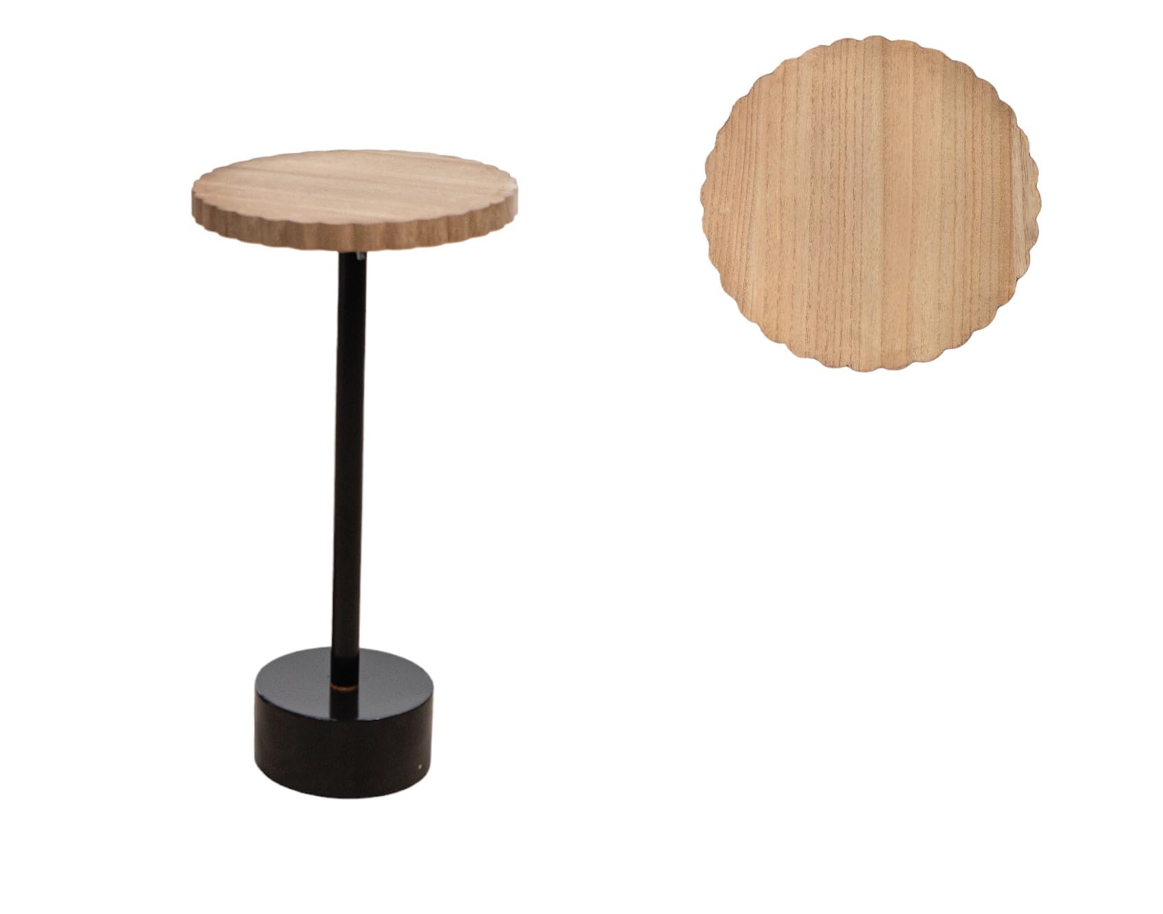 Table ronde DM et piétement métal au design minimaliste épuré