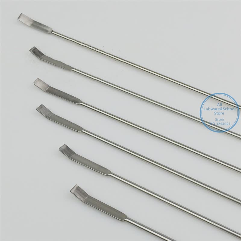 Impulsor de pala para máquina, Raspador de cuchara con varilla agitadora superior laboratorio acero inoxidable, paquete 10, 12,5-25cm(45cm)