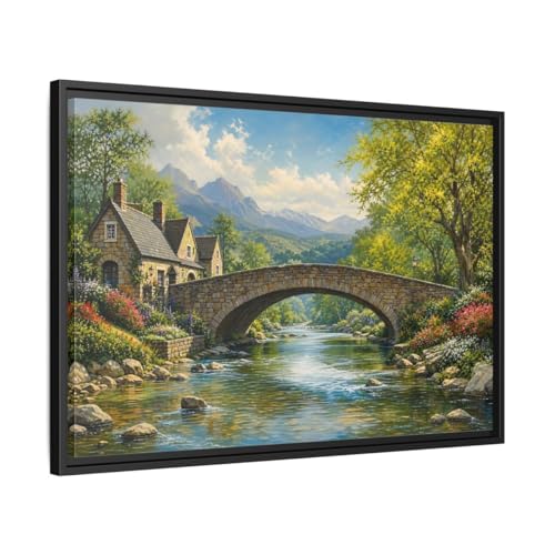 Tableau pont en pierre nature décoration murale salon 75x50