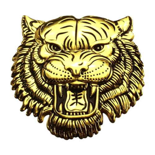 Image of Tiger 3D Metal Emblem for Cars & Bikes, Gold, Small 5.5 x 5.5 cm