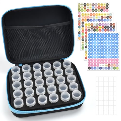 SLTAXAR 30 Slots Saatgut Aufbewahrungsbox Samen Organizer Box mit 30 Flaschen & Etikettenaufkleber Seed Storage Organizer Robuste Saatgut Aufbewahrung mit Tasche Aufbewahrungsbox für Samen Fruchtkerne