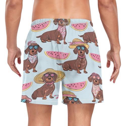 Dachshund Watermelon Men's Swim Trunks with Liner Quick Dry Beach Shorts Swimwear Bathing Suit S-XXL2