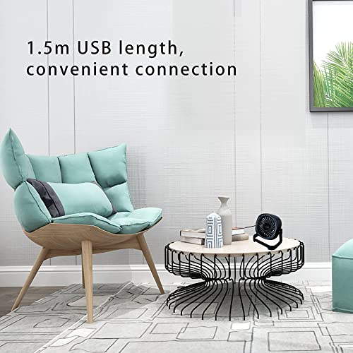 Small USB RGB Desk Fan Portable Table Fan with 3 Levels Air Flow,8 Color LED Lights, 360 Rotation,Quiet Mini Personal Fan for Home Office Desktop (UF-4B) - Image 4