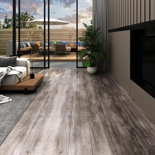 LAPOOH Lamas para Suelo PVC autoadhesiva 5,21m² 2mm marrón Madera Mate, Suelo Autoadhesivo, Tarima Flotante para Suelos, Parquet Laminado para Suelo, Vinilico Click, Piso De Autoadhesivo