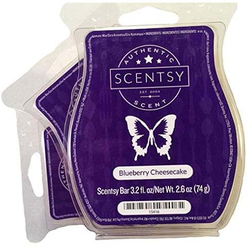 Scentsy, Blueberry Cheesecake, Wickless Candle Tart Warmer Wax 3.2 Oz Bar, 3-pack (3) Cover
