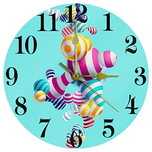 Horloge murale bleue silencieuse 25,4 cm lisible sans bruit