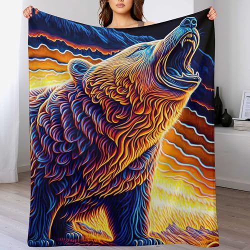 Jeté de lit ours en flanelle pour des soirées cocooning sur le canapé - 2