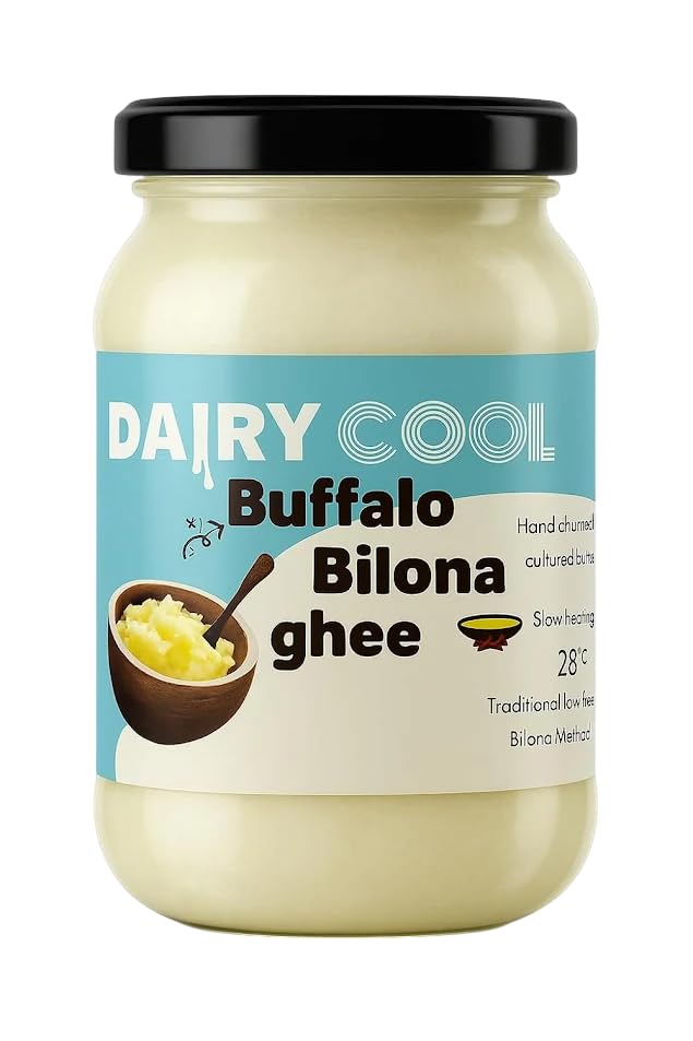 Image of Dairy Cool Buffalo Bilona Ghee by Kamlesh Gurjari | Hand Churned Cultured Butter | Traditional Low Heat Method | Slow Heating 28C | Blend of Authentic Fragrance & Flavour - 5Kg