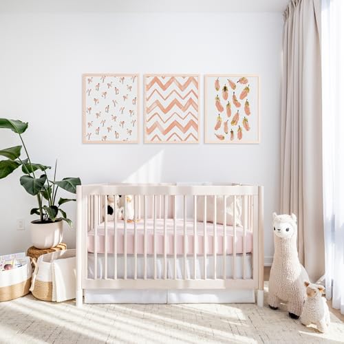 Image of Muslin Crib Sheets, 100% Organic Cotton, Breathable and Ultra-Soft, Standard Crib Sheet Mattress (28 inchx 52 inch) for Girls and Boys, Neutral Fitted Baby Crib Sheet (Light Pink)