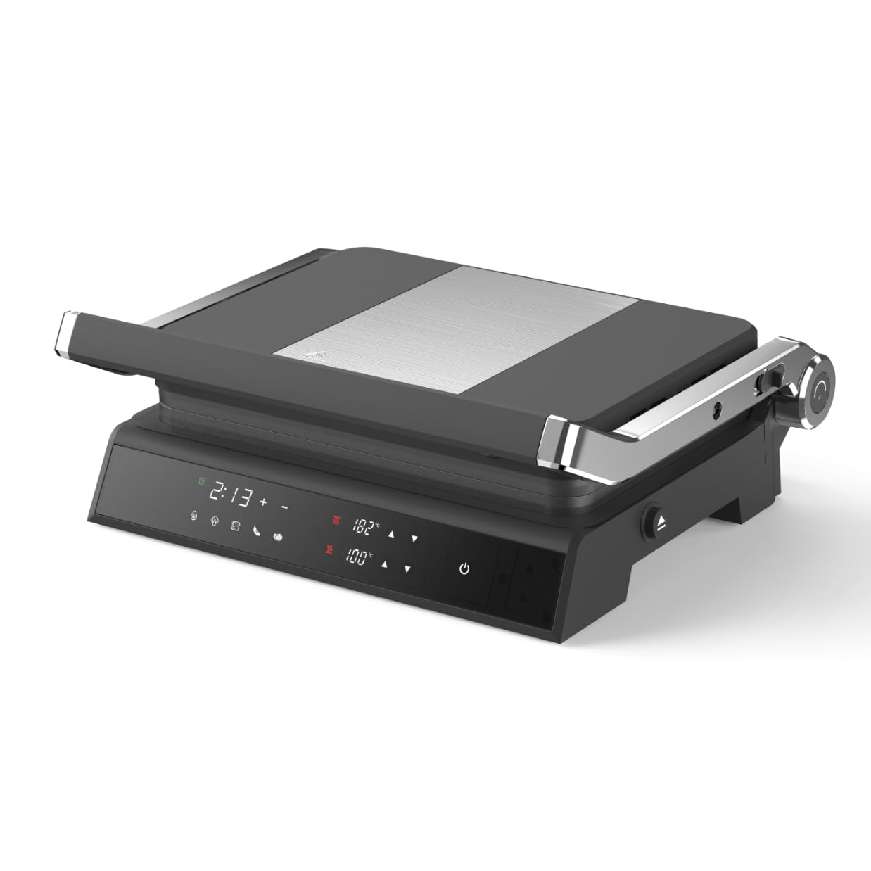 AUPLEX Panini Press Electric Press, Smokeless Electric BBQ Grill Toaster Pan Sandwich Maker Contact Grill with LED Display