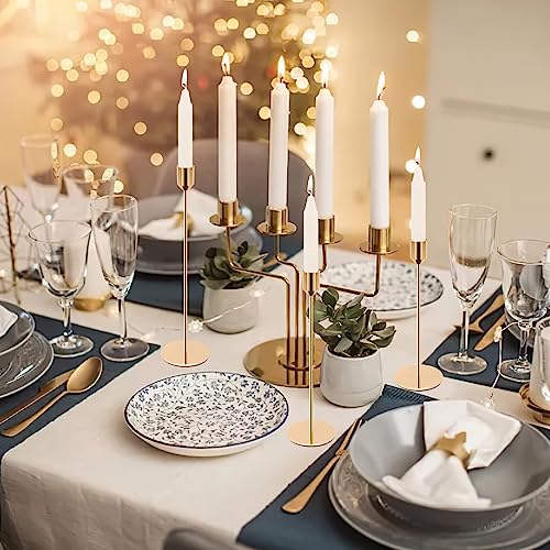 TOTSUN 3PCS Gold Candle Holders 24/28/34cm Candle Stand for Table, Candle Holders Vintage for Wedding, Party, Candlelight Dinner, Living Room, Garden and Housewarming Gift - Cosy Home Interiors TOTSUN 3PCS Gold Candle Holders 24/28/34cm Candle Stand for Table, Candle Holders Vintage for Wedding, Party, Candlelight Dinner, Living Room, Garden and Housewarming Gift - Image 6