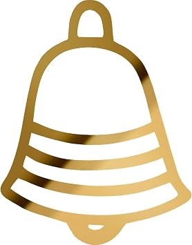 Decal Stickers of Bell Metallic Gold Set of 2 Premium Waterproof Vinyl Decal Stickers for Laptop Phone Accessory Helmet Car Window Mug Tuber Cup Door Wall Decoration - ANDsticd34263GO