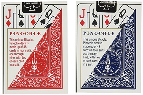 12 Decks Bicycle Pinochle Cards (6 Red / 6 Blue) #TOP1