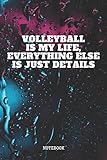  Notebook: Volleyball Training Planner / Organizer / Lined Notebook (6\" x 9\")