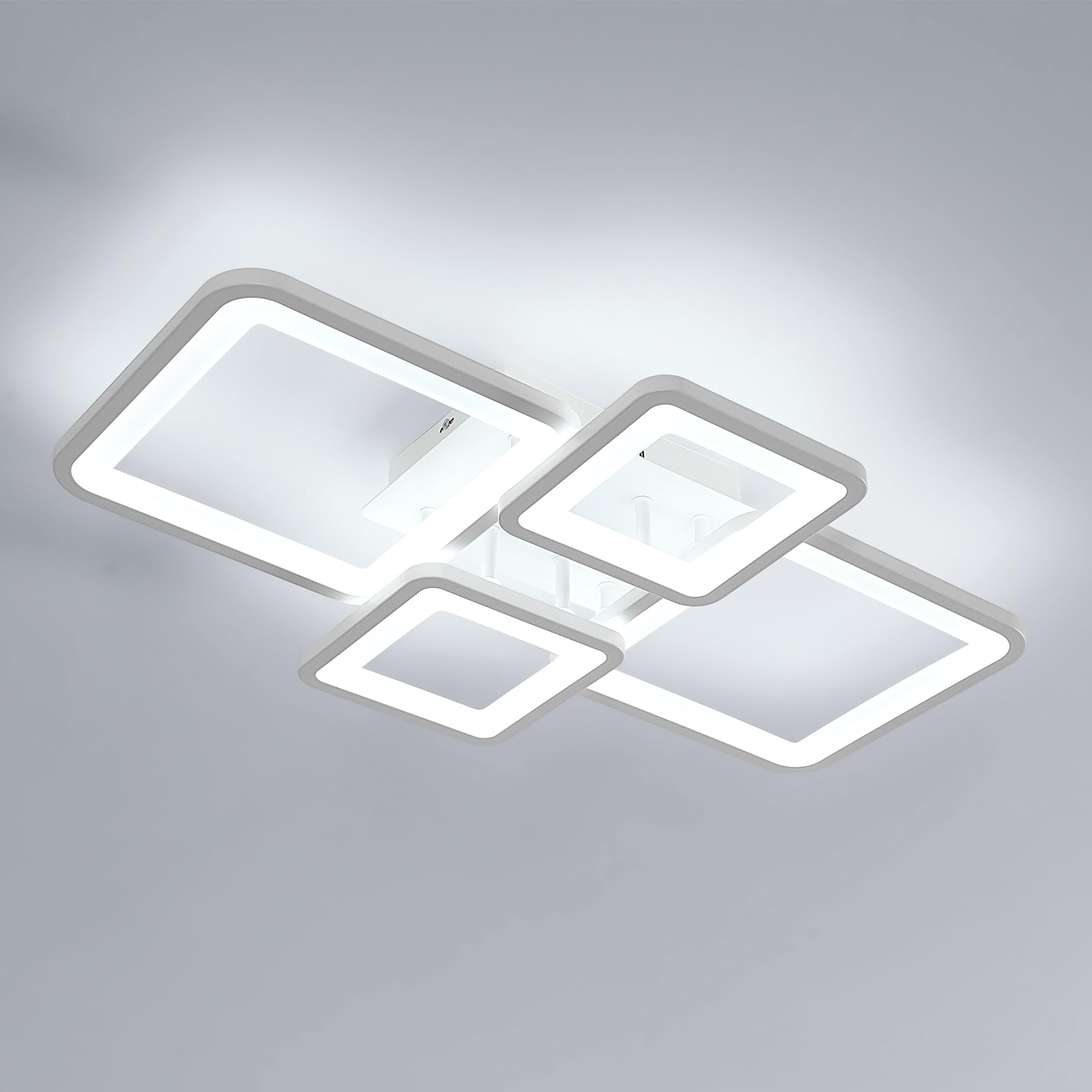 Mckalen LED Ceiling Light White, 56W 6300LM Modern Ceiling Lamp Square Design, Acrylic LED Chandelier for Living Room Kitchen Bedroom Dining Room Office, 6500K Cold White — image 1
