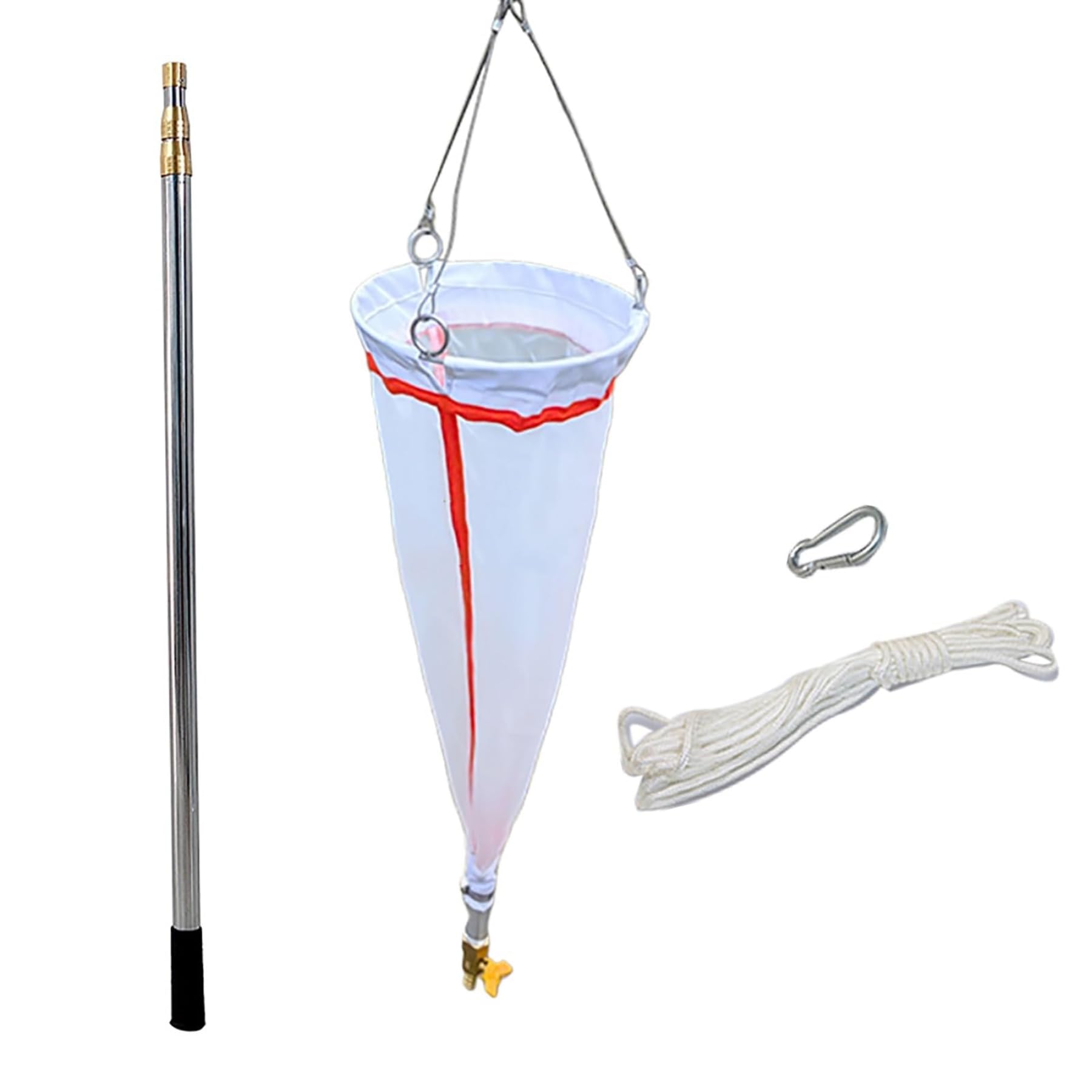 XNSHUNHOYN Plankton Tow net - Plankton Collection net, Thickened Experimental Nylon for Collecting phytoplankton, Protozoa,3.0m Rod