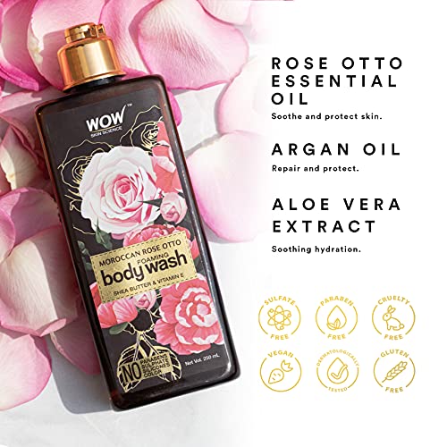 Wow Skin Science Moroccan Rose Otto Body Wash - Maximum Hydration For Smooth, Healthier, Softer Skin For Men, Women, Teen - For Dry Skin Relief - Subtle Flowery Scent - Sulfate, Paraben, Silicone Free - 250 Ml #TOP2