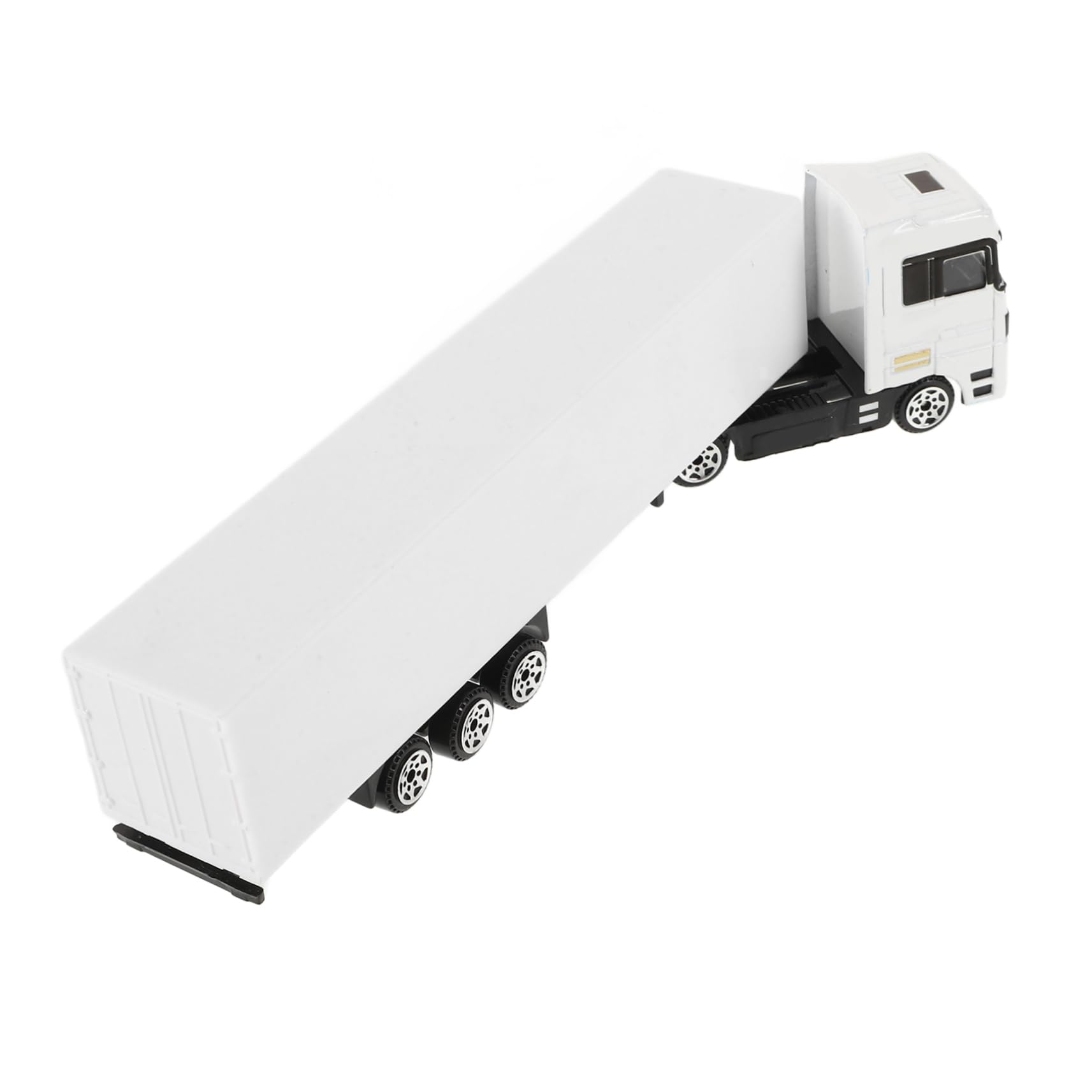 HOODANCOS Diecast Truck Container Model with Trailer for Collectors and Hobbyists White Realistic Design 1:87 Scale for Desktop Decoration or Play