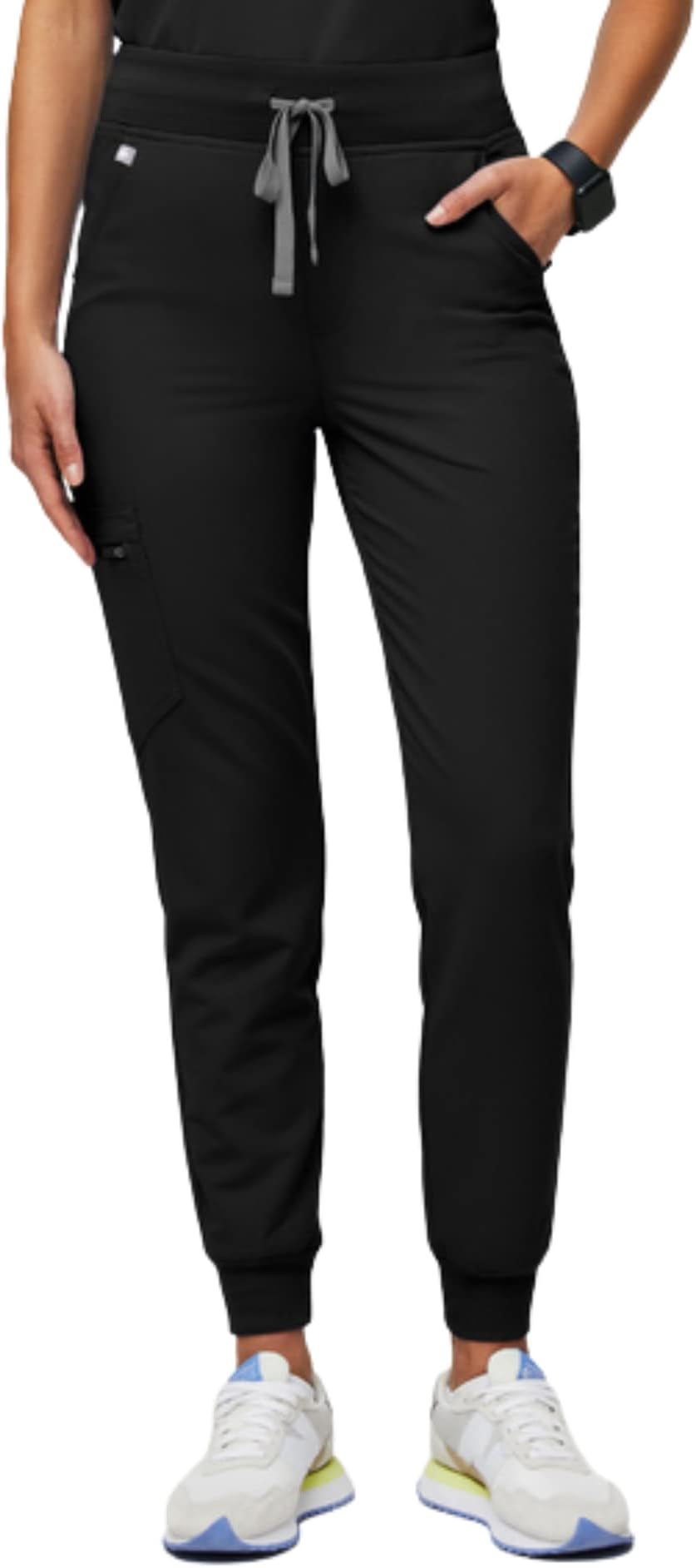 Zamora High Waisted Jogger Scrub Pants for Women — Slim Fit, 6 Pockets, High Rise Yoga Waistband