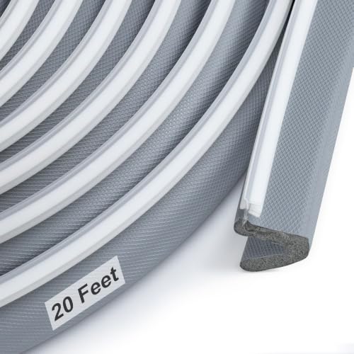 Image of Litaibai 20 ft Kerf Weather Stripping Door Seal for Exterior Doors, Gray