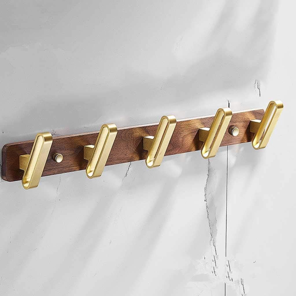 Bathroom Black Walnut Clothes Hooks, Towel Hooks, Coat Hooks Behind The Door, Free Perforated Clothes Hooks(50cm)