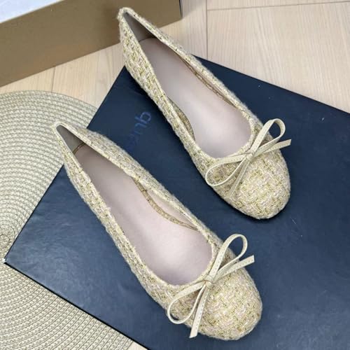 SAILING LU Women's Cute Bow-Knot Round Toe Ballet Flats Dressy Comfortable Flat Shoes Wedding Party Flats Elegant Slip On Loafers2