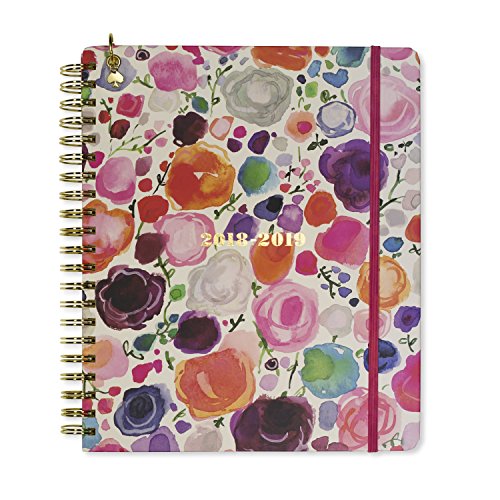 Kate Spade Mega Academic Daily Planner 2018-2019 with Daily Weekly Monthly Views and Happy Stickers (Floral)