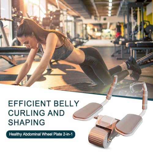 Image of Ab Roller Set with Handle, Timer Display and Silent Knee Pad Mat for Exercise Gym, Abdominal Ab Roller with Phone Holder for Core workout, fitness & Exercise, Home Workout Equipment (Grey AB Roller)