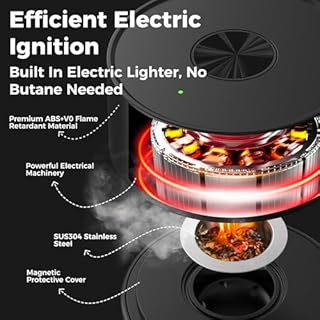 SMOKPUB Electric Whiskey Smoker Kit Built-in Lighter, No Butane Needed, Rechargeable Cocktail Smoker Kit with 6 Wood Chips, Old Fashioned Drink Smoker Kit, Bourbon Whiskey Gifts for Men,Dad,Husband