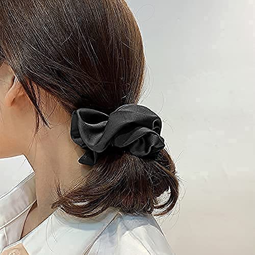 Trendy Club Satin Silk Hair Elastic,Women Fluffy Soft Silk Hair Scrunchies Band Set,Teenage Girls Ponytail Holders,Hair ties Accessories Great for Fine Hair, Curly Hair(8 pcs) - Image 5
