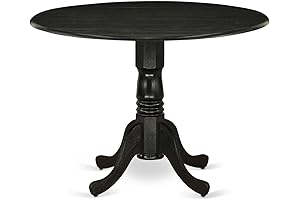 East West Furniture Dublin 42" Black Round Table