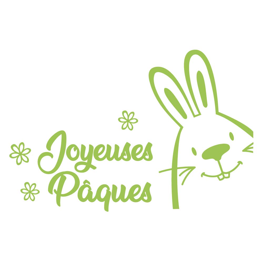 Sticker pour vitrine Joyeuses Pâques décoration de printemps vert tilleul