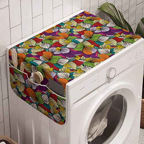 Ambesonne Colorful Washing Machine Organizer, Rainbow Colored Abstract Ornaments Hand