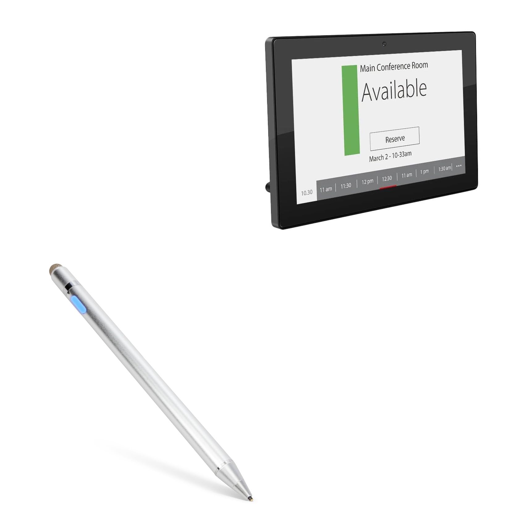 BoxWave Stylus Pen Compatible with Geekland GK-1066-MR-POE (10.1 in) - AccuPoint Active Stylus, Electronic Stylus with Ultra Fine Tip - Metallic Silver